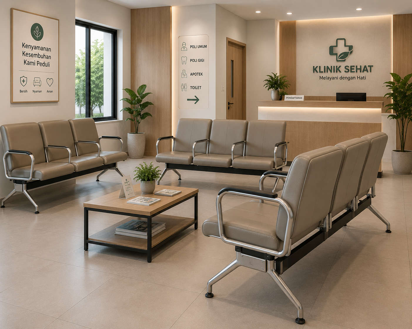 furniture ruang tunggu klinik