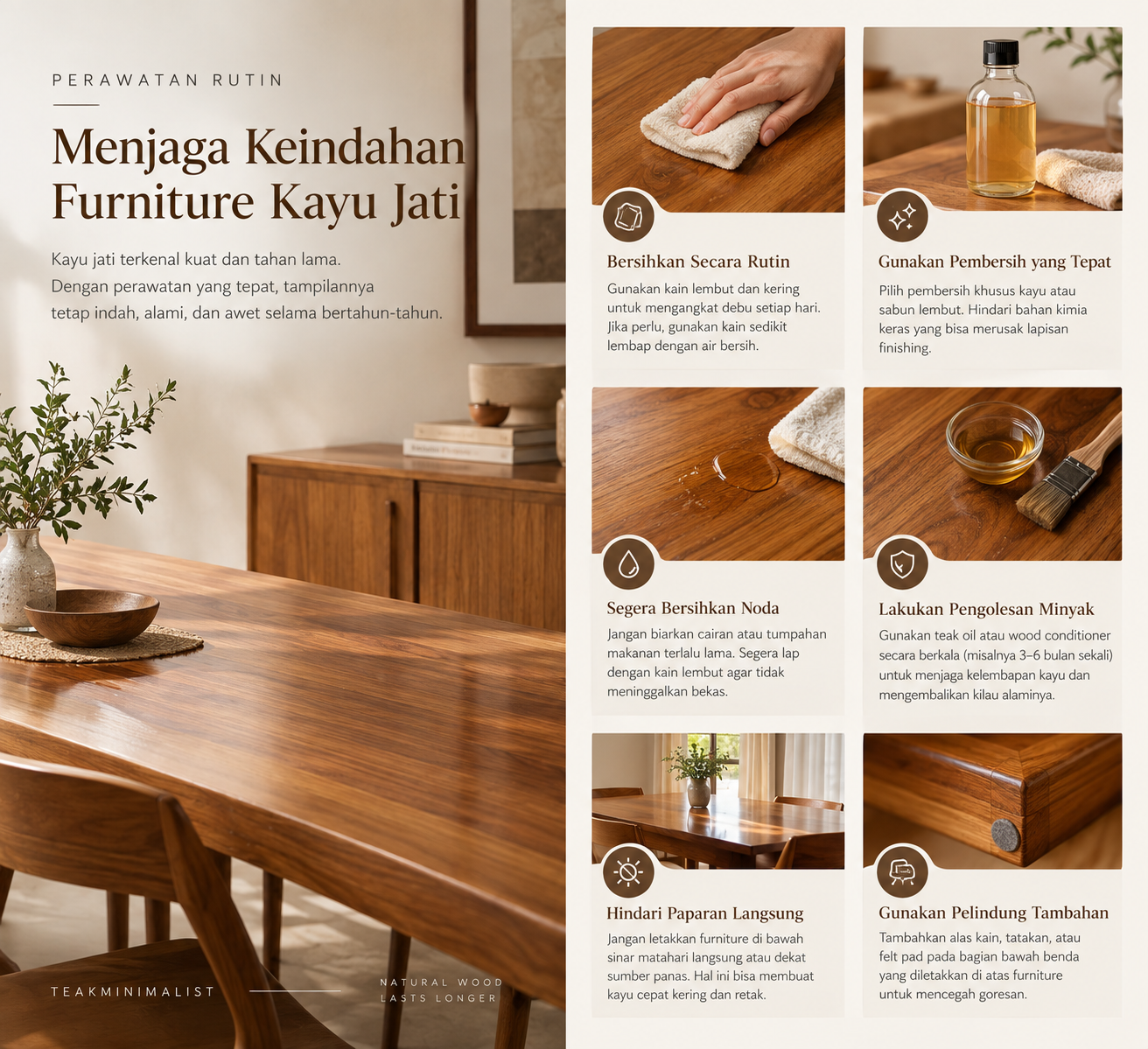 merawat furniture kayu jati