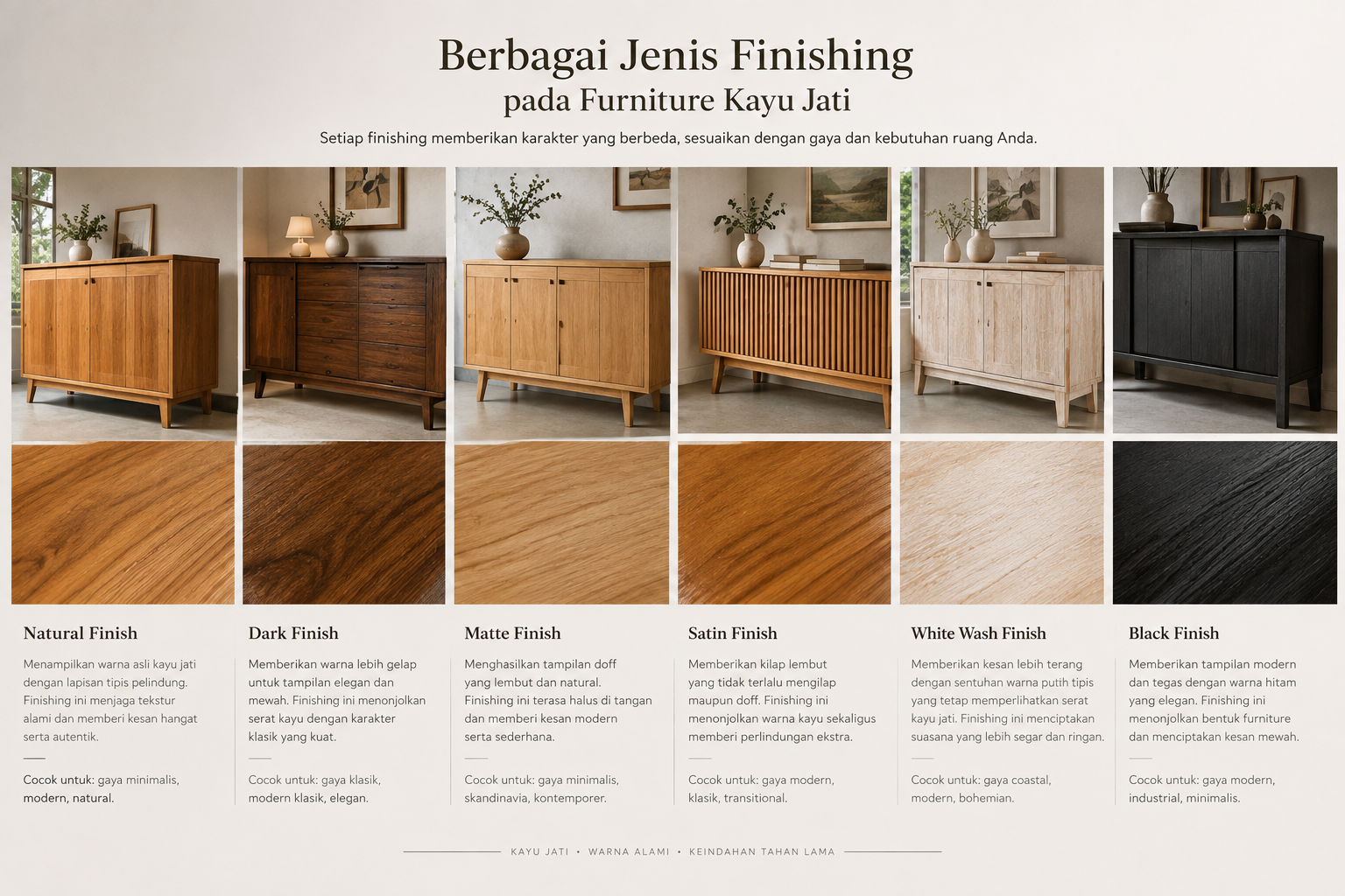 finishing furniture kayu jati